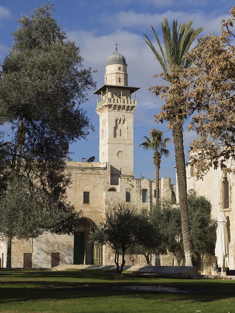 Bab al-Silsila minaret in Al Aqsa Mosque, Temple Mount, Old City, Jerusalem, Israel