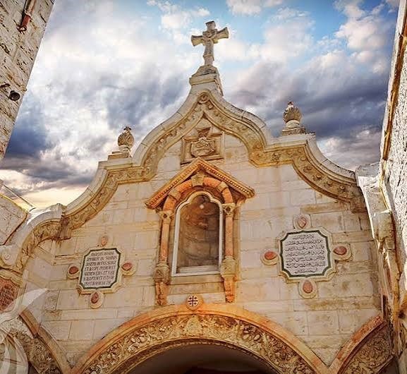 Christian pilgrims on a Holy Land tour at the Mount of Olives